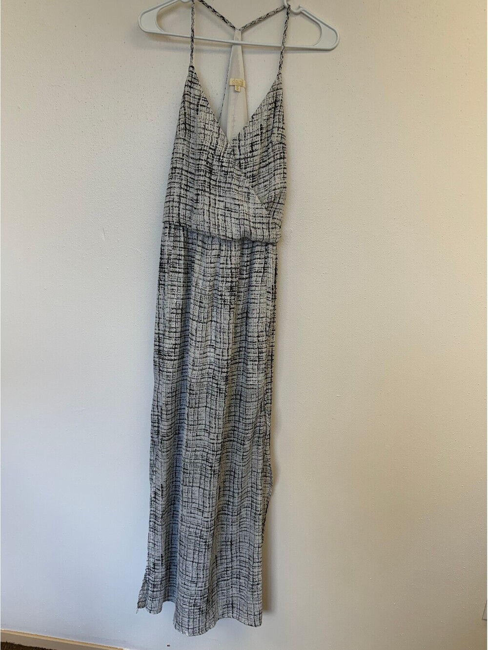 Dani Collection Women's Black and White Patterned Maxi Dress Size M
